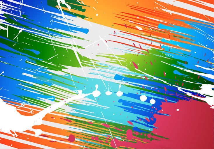 Abstract Brush Paint Splashes Vector Background Graphics