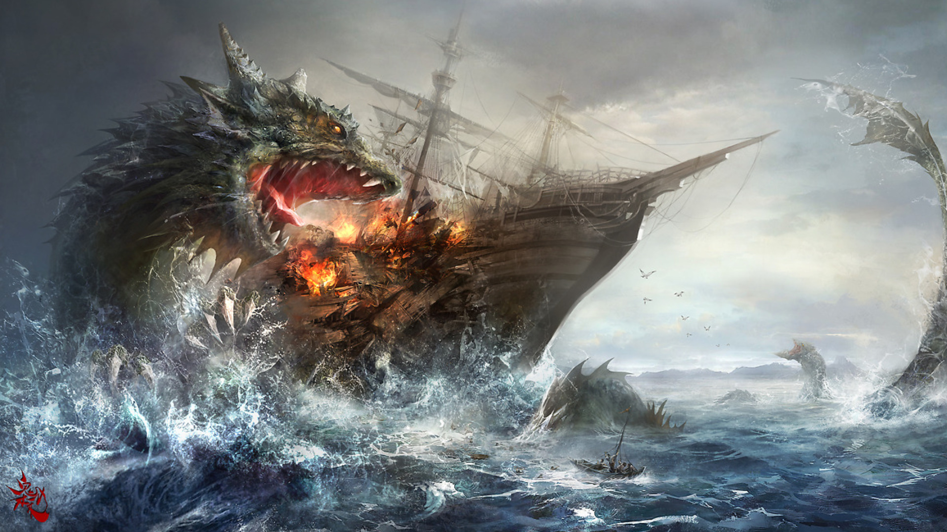 Fantasy Sea Monster Wallpaper