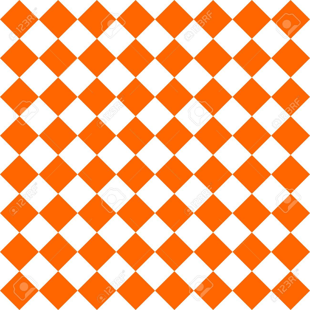 Checkered Tile Pattern Or Orange And White Wallpaper Background