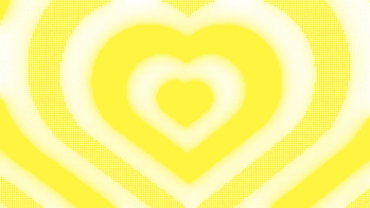 White And Yellow Y2k Neon Led Lights Heart Background Hour