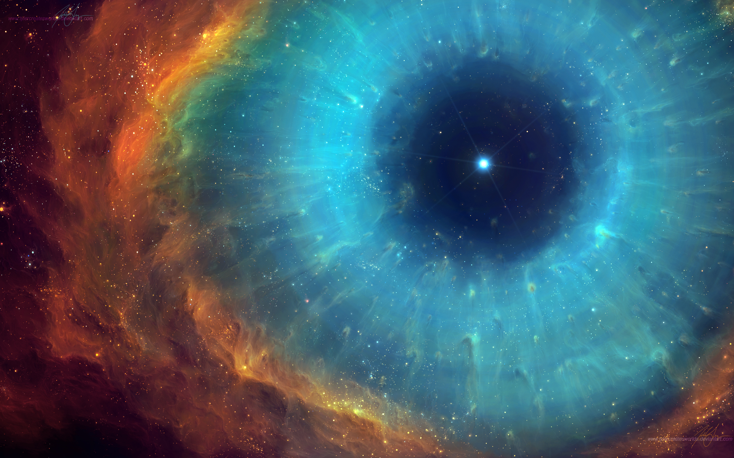 Supernova Stars Explosion Blue Wallpaper