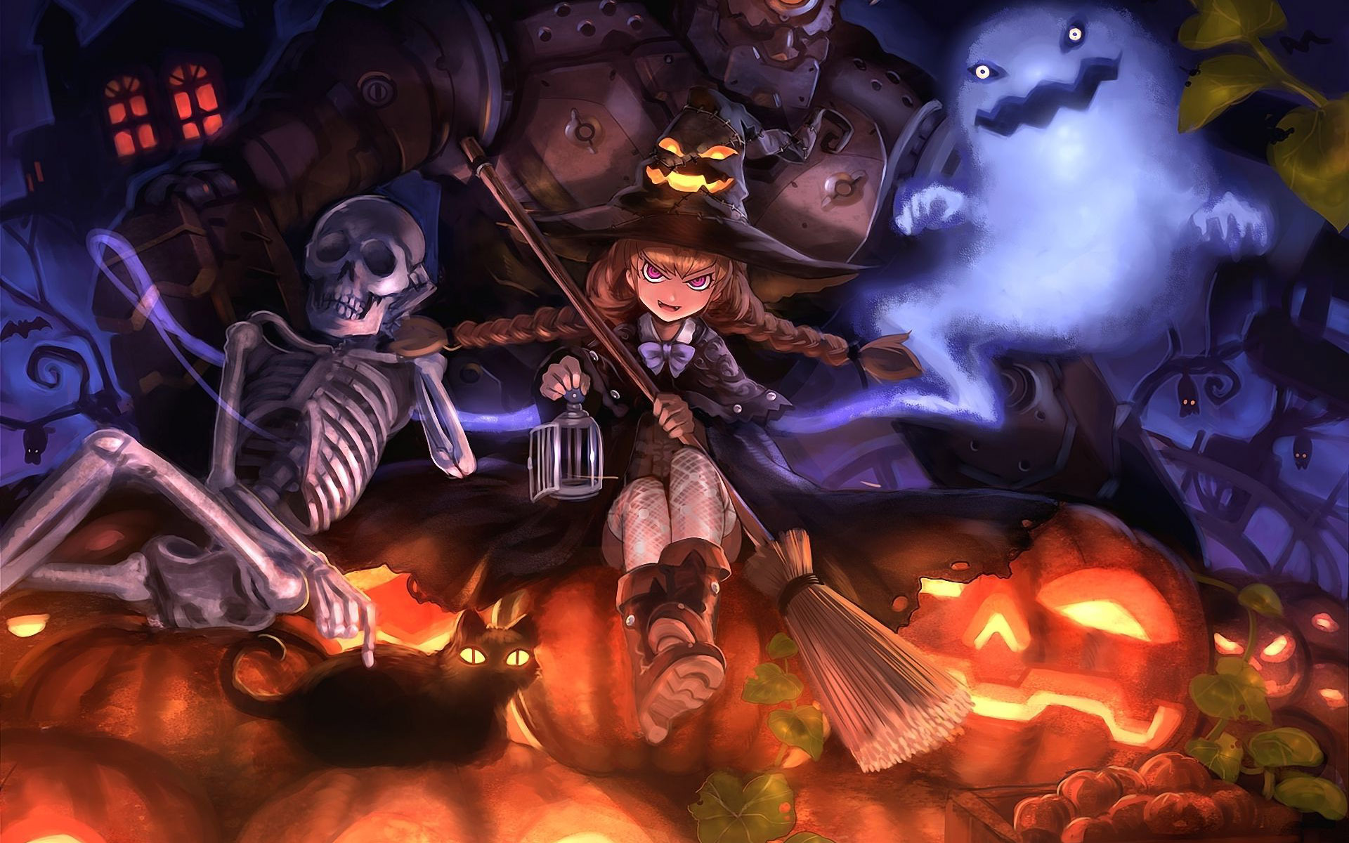 Halloween witch Widescreen Wallpaper