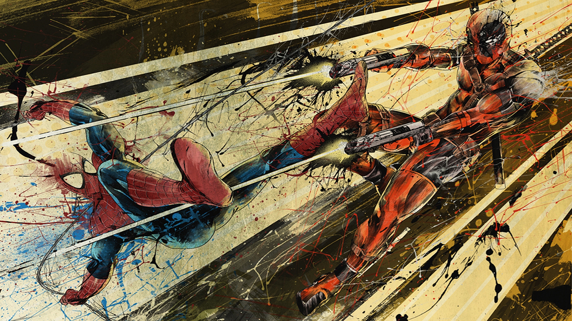 Ics Spiderman Vs Deadpool Spider Man Wallpaper