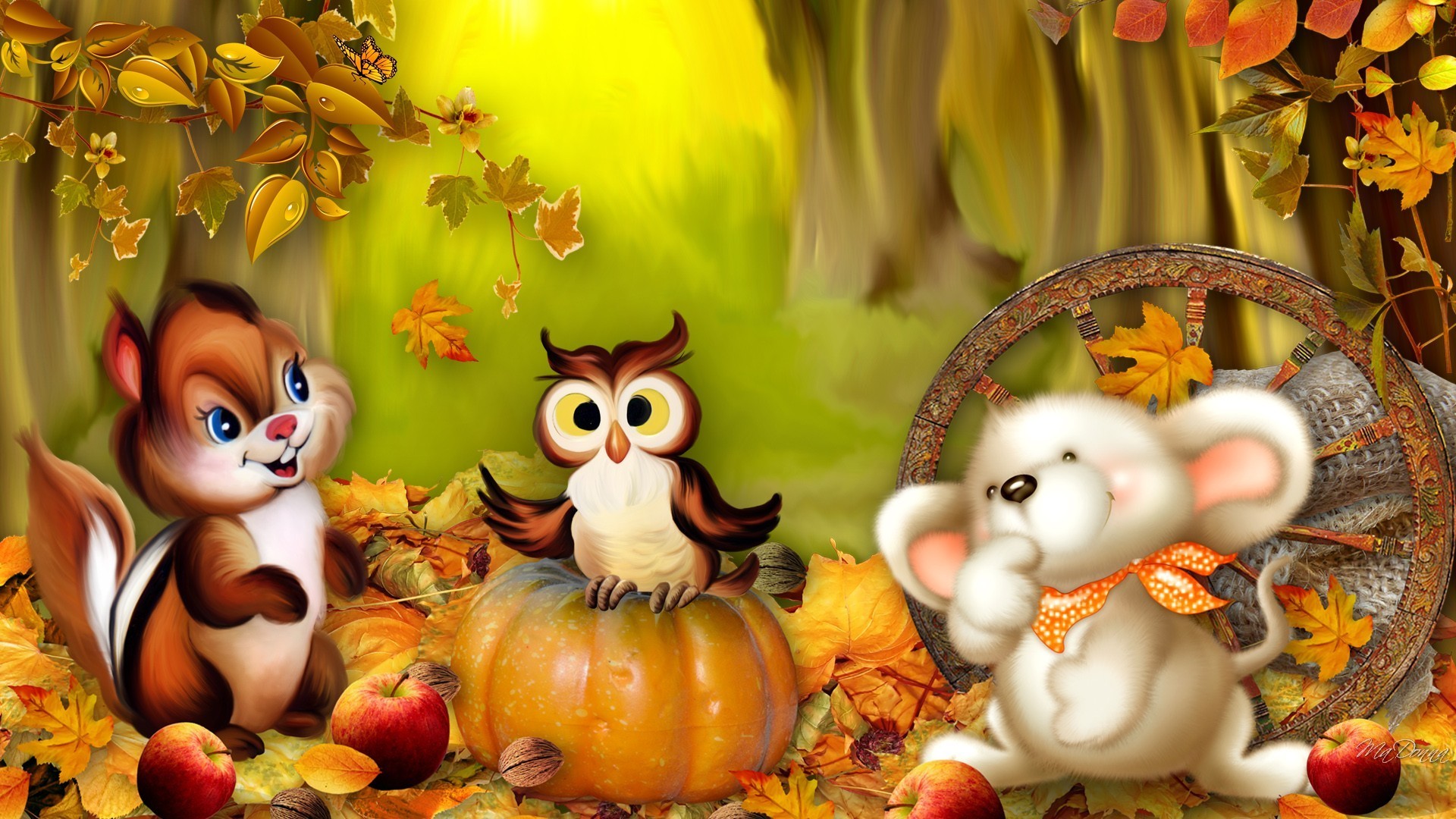 Fall Wallpaper Background With Pumpkins Image
