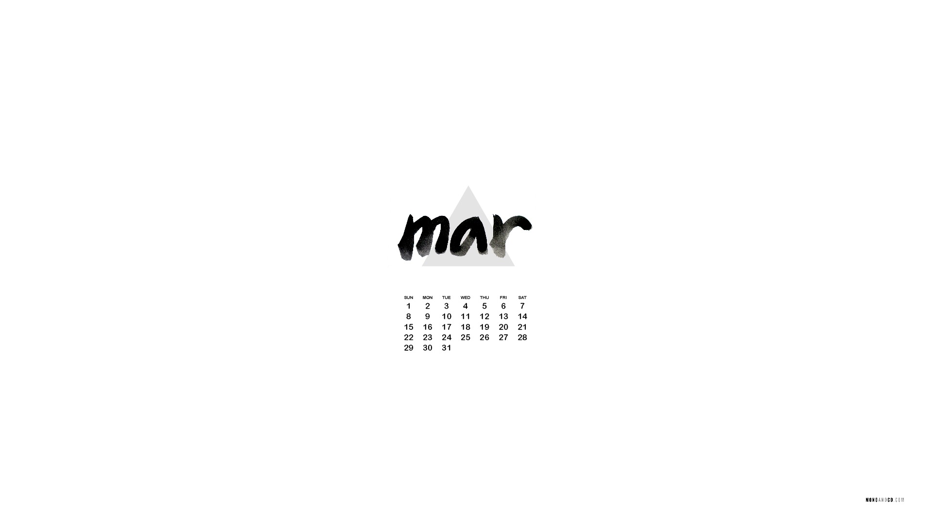 Desktop Wallpaper Calendar March Mono And Co