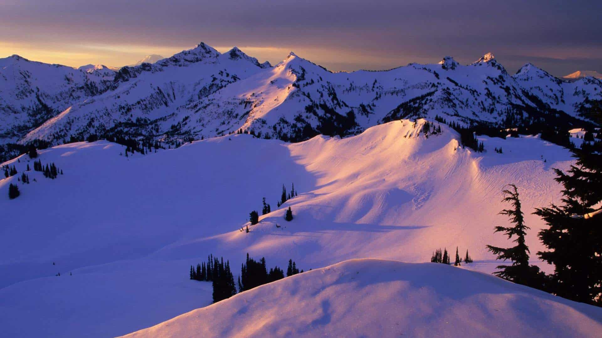 Beautiful Snowy Mountain Winter Wallpaper