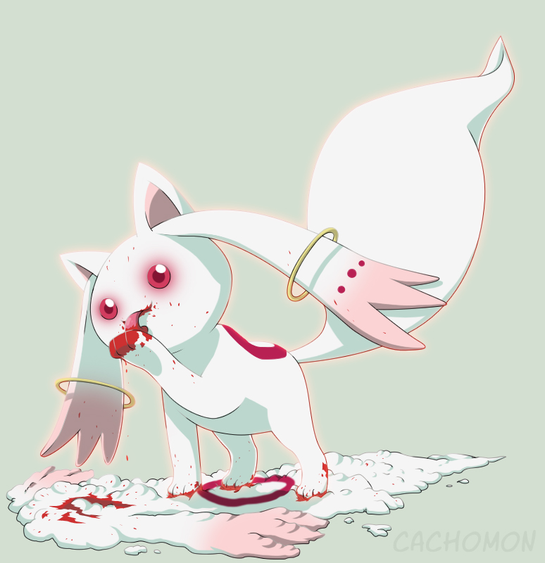 Kyubey Eating By Cachomon