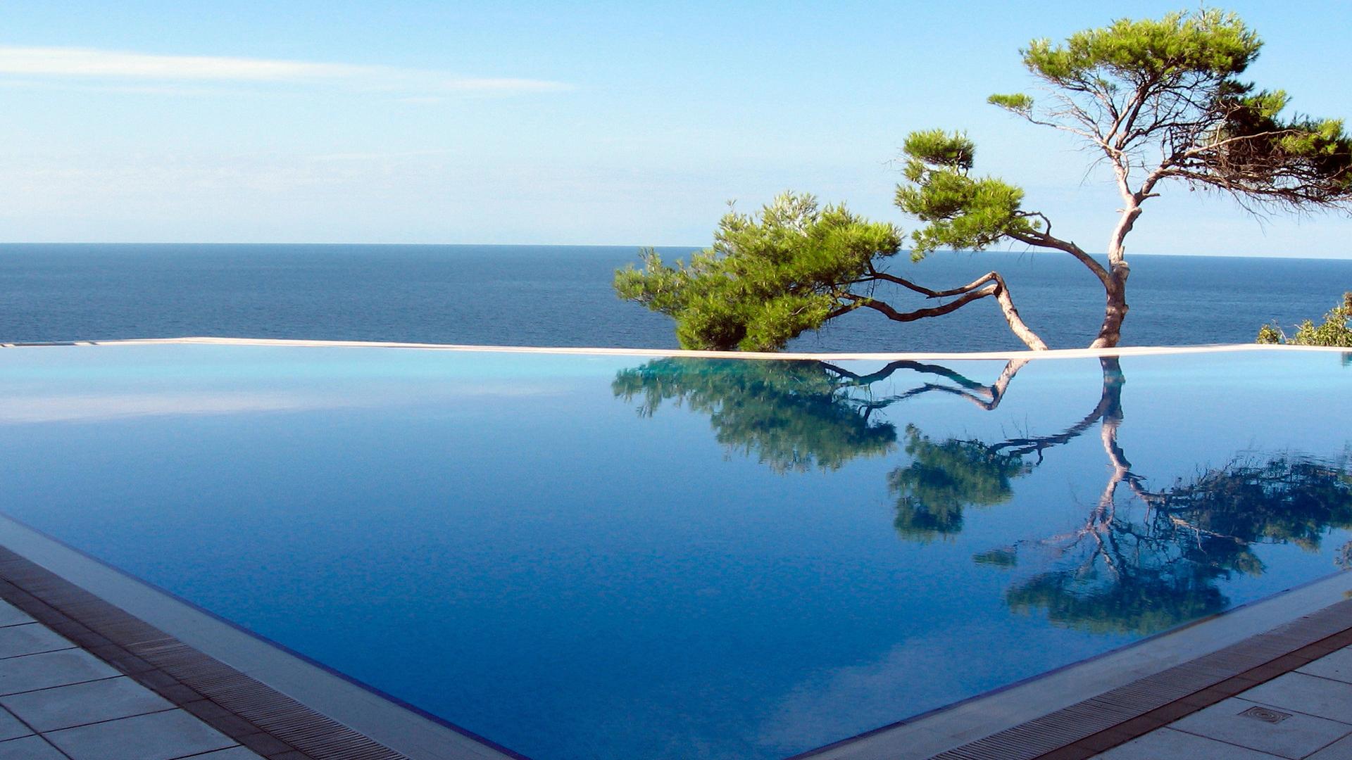 Swimming Pool With Sea HD Wallpaper Id