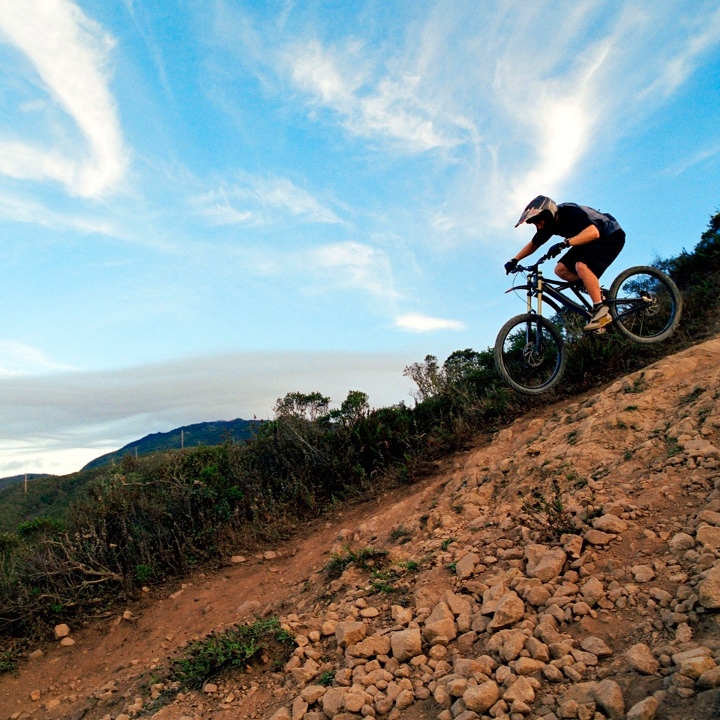 Mountain Biking Bike Rocks iPad With Resolutions