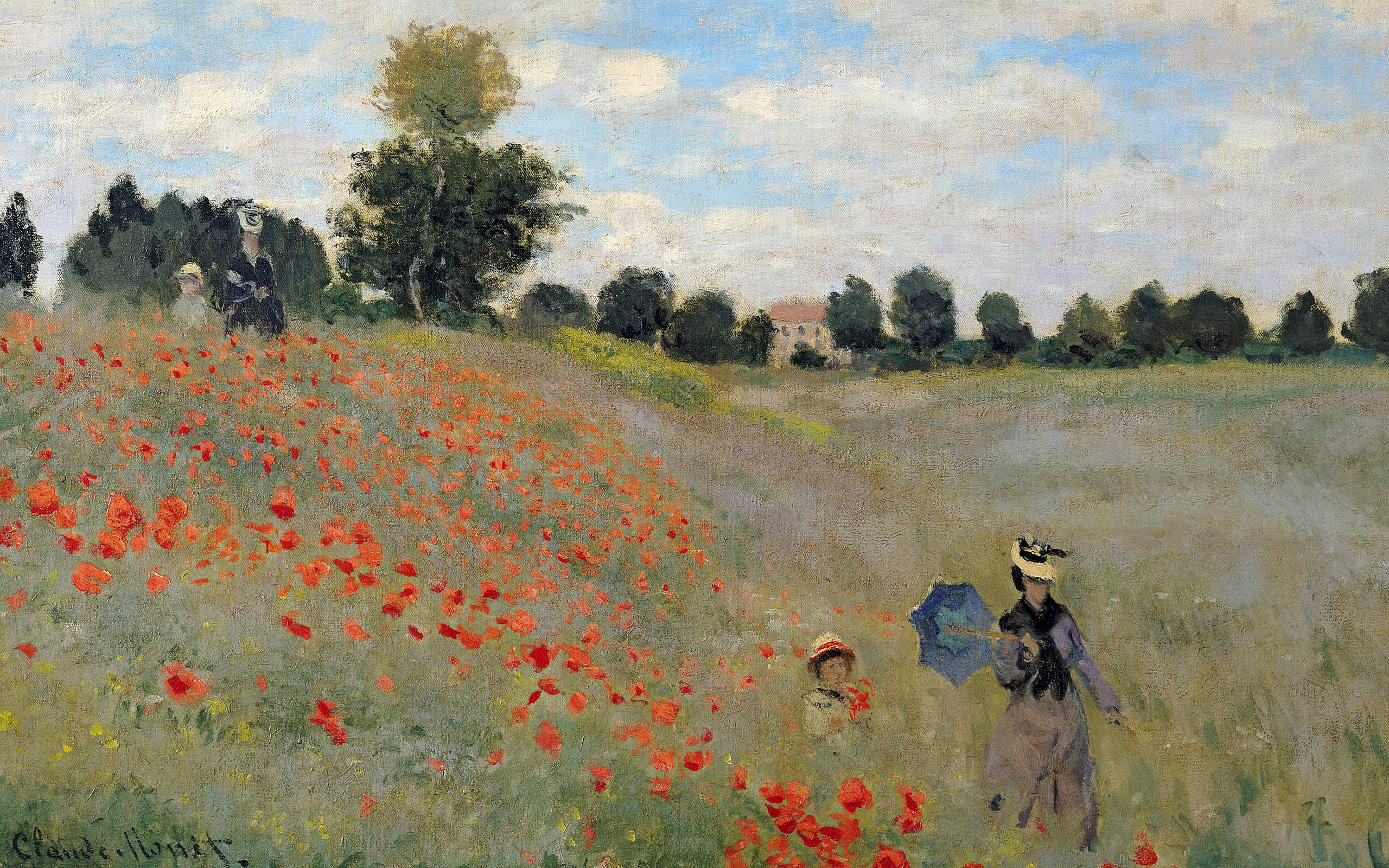 Claude Mo Wallpaper Poppies Wild Painting Mother Son