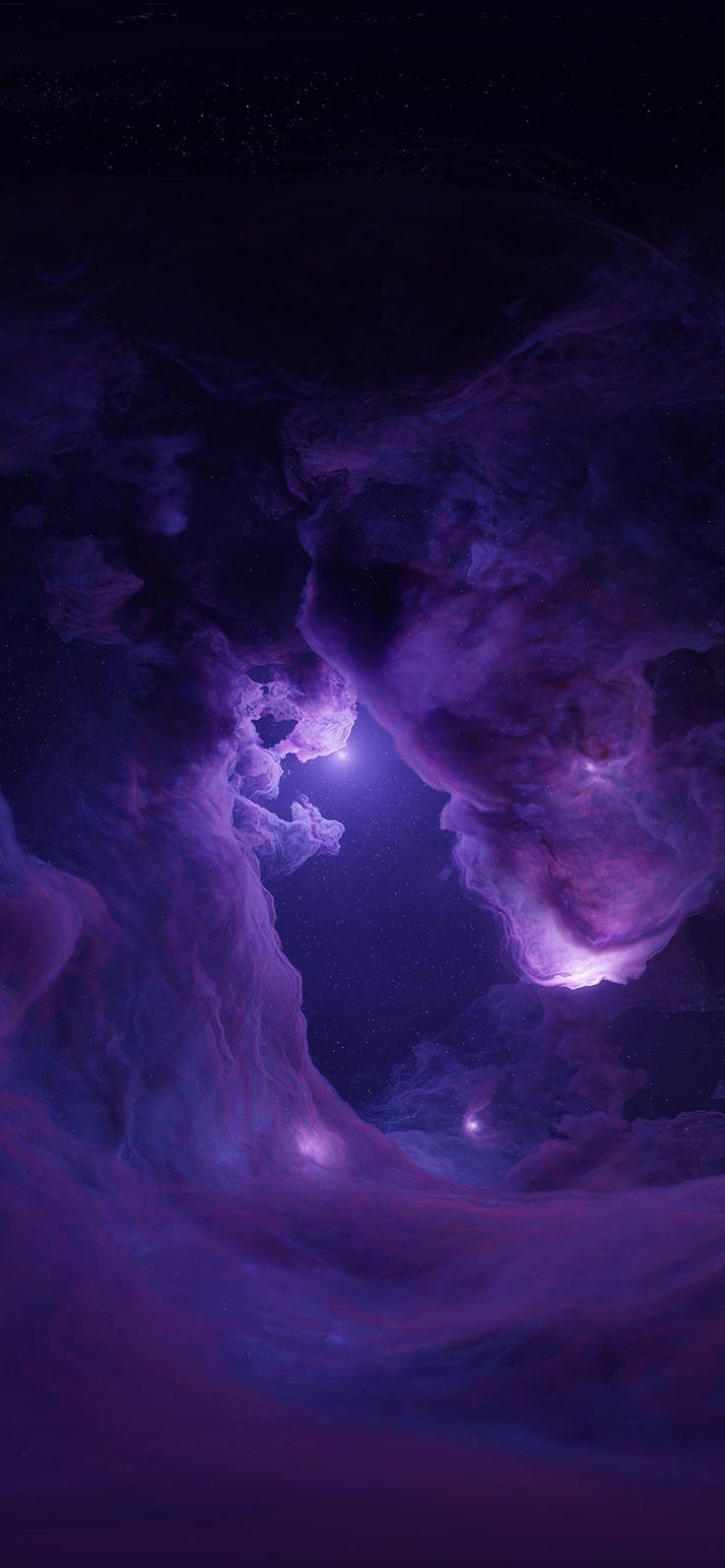 Purple Galaxy In Space Phone Wallpaper