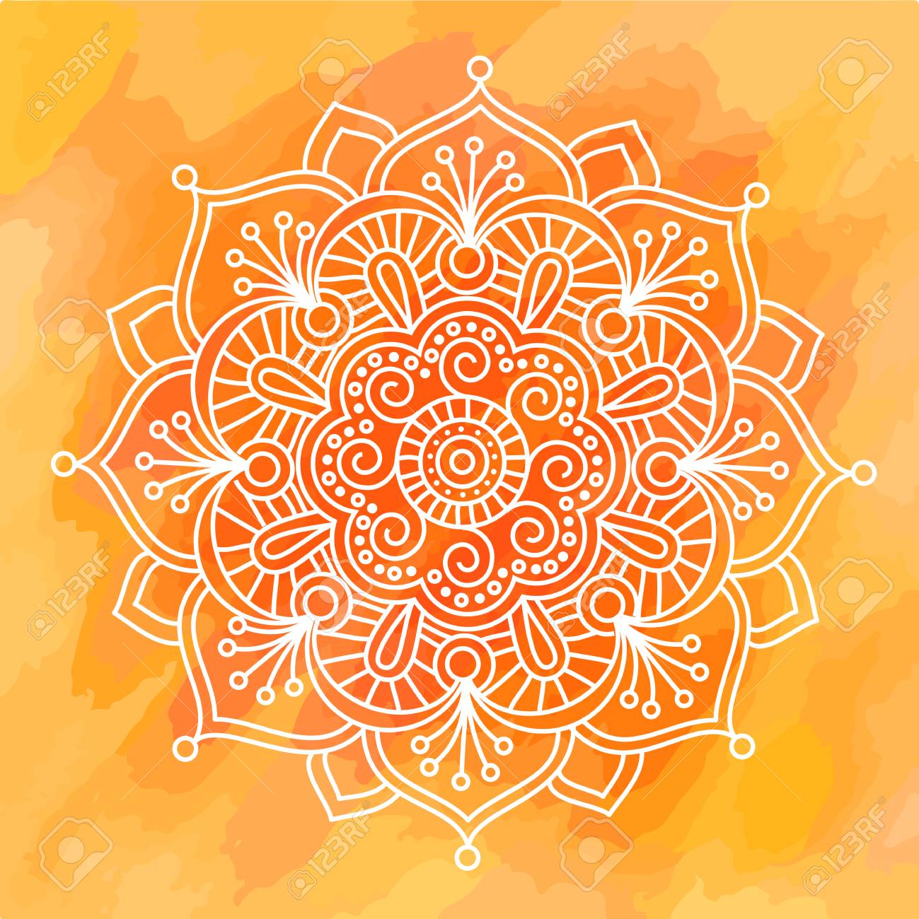 Diwali Indian Pattern Background Rangoli Symmetric Vector Royalty
