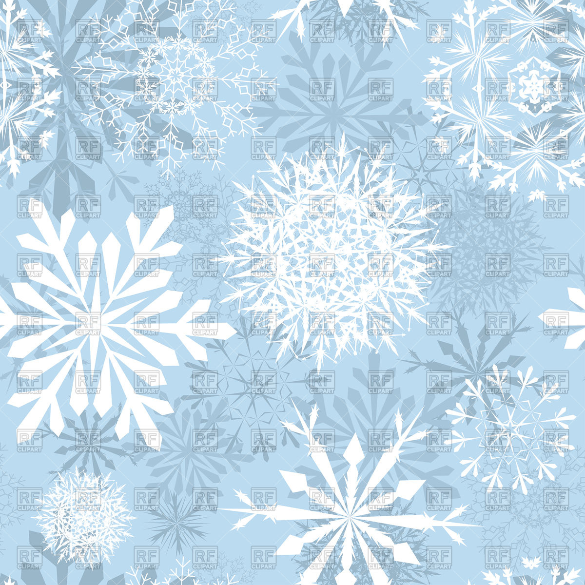 Seamless Blue Winter Background With Snowflakes Vector Image Of