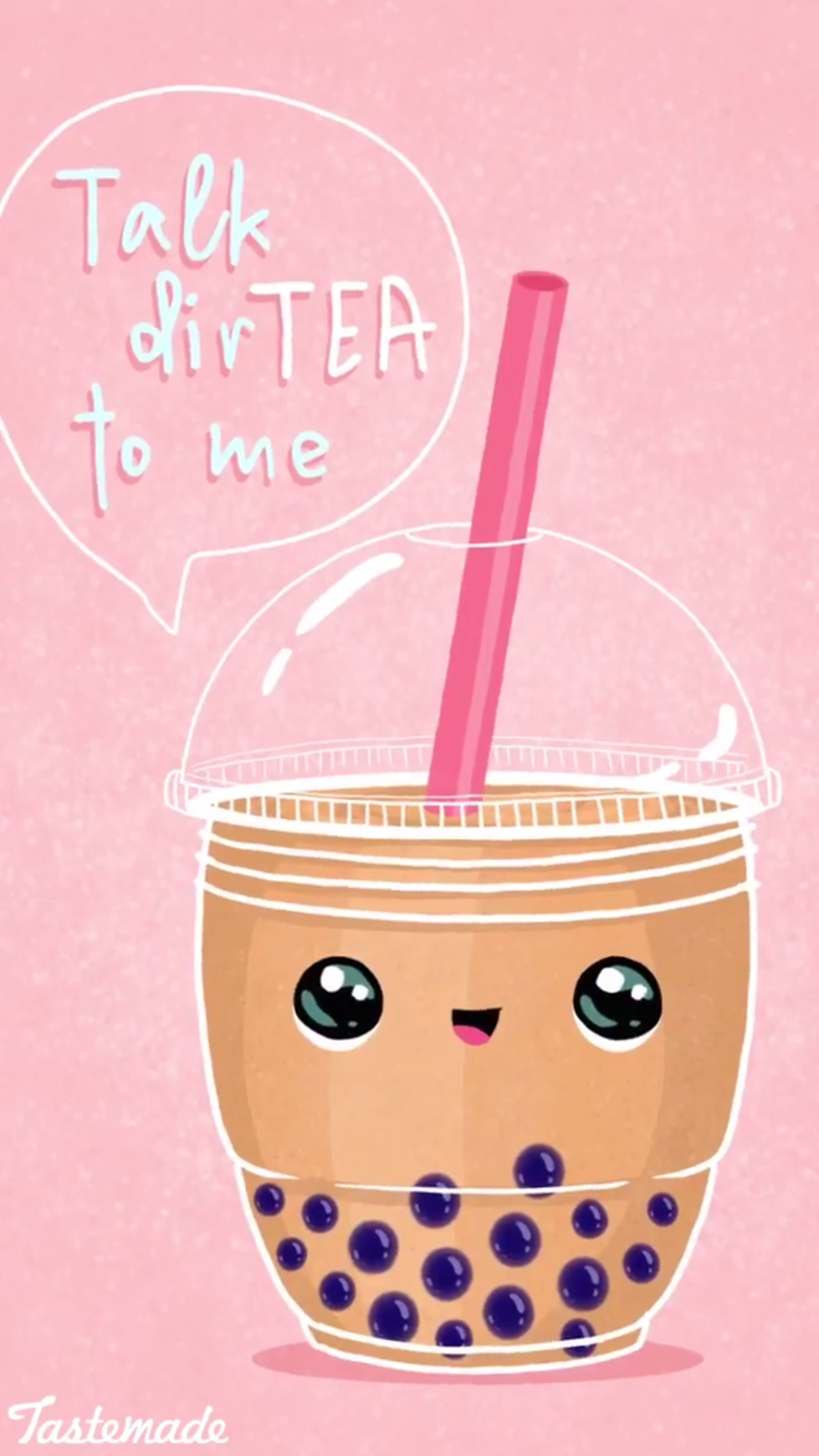 Boba Tea Cellphone Background Lock Screen Wallpaper For iPhone