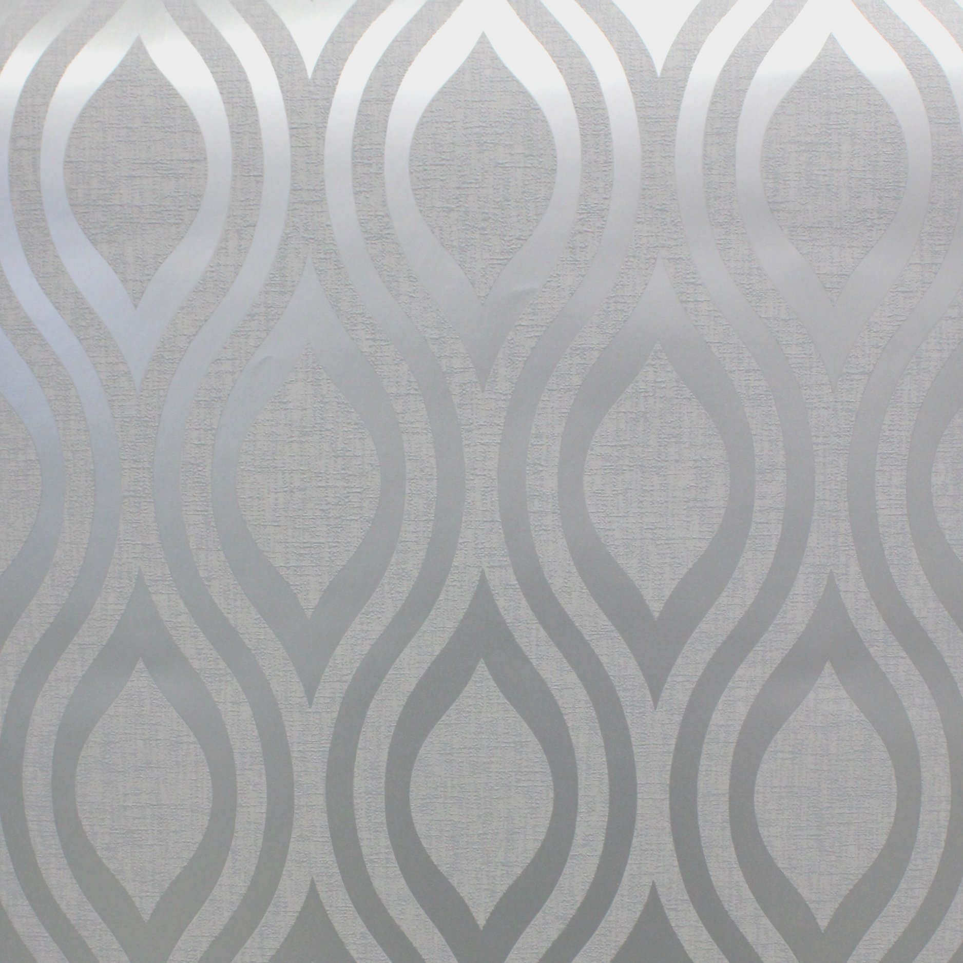 Arthouse Wallpaper Luxe Ogee Silver Grey
