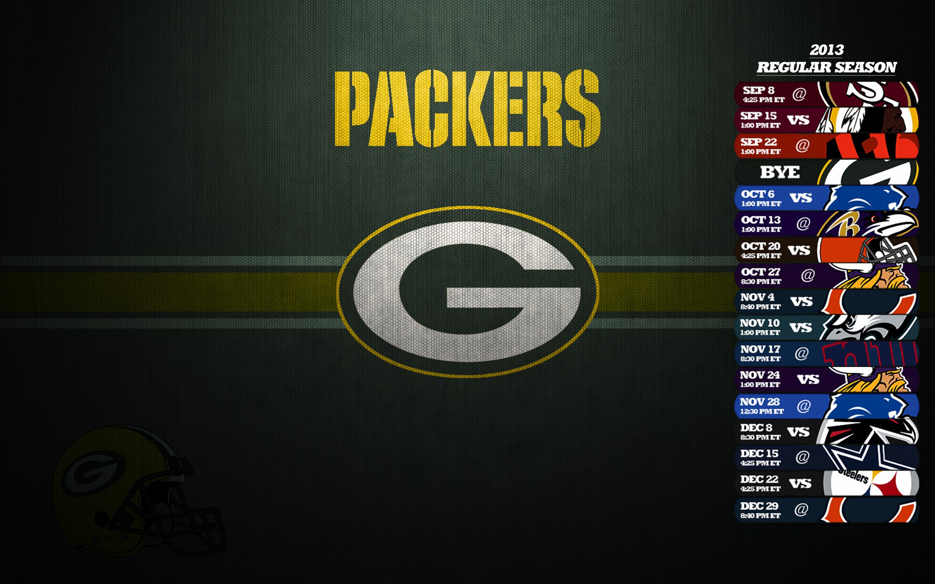 2019 Green Bay Packers Schedule: Downloadable Wallpaper