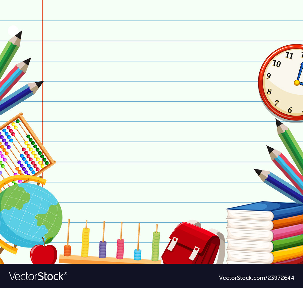 School Themed Background Template Royalty Vector Image