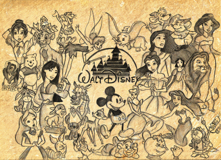 Disney Mickey Movies Princess Vintage Wallpaper