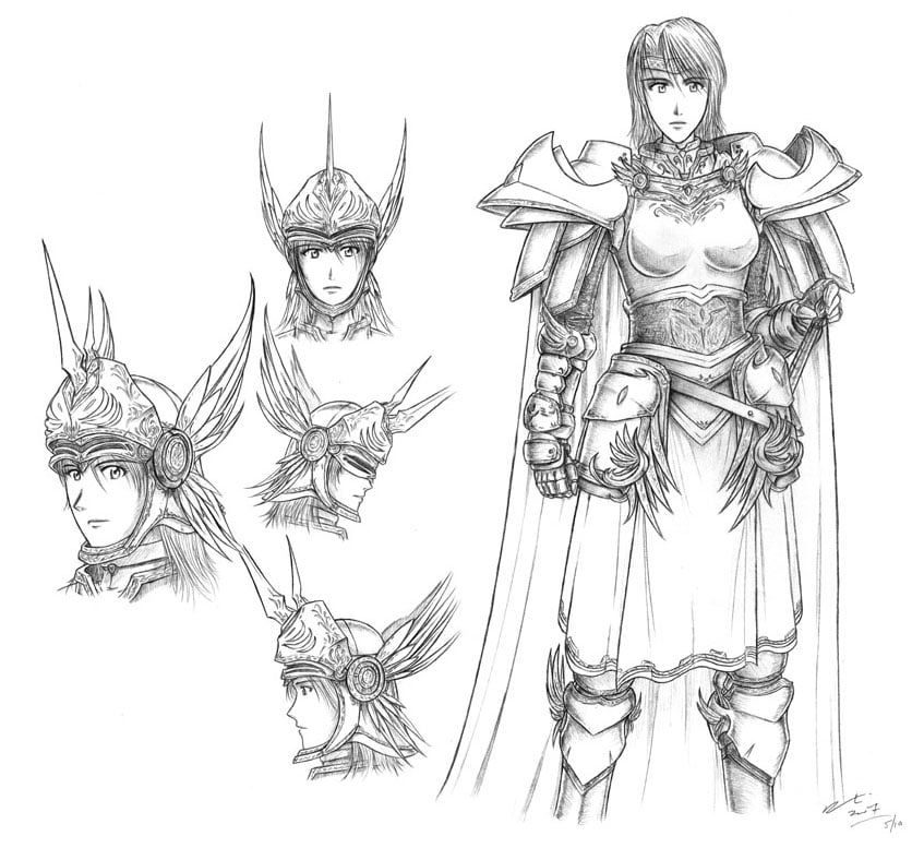 Female Knight Armor Drawing Raen Armour Concept 847x777.