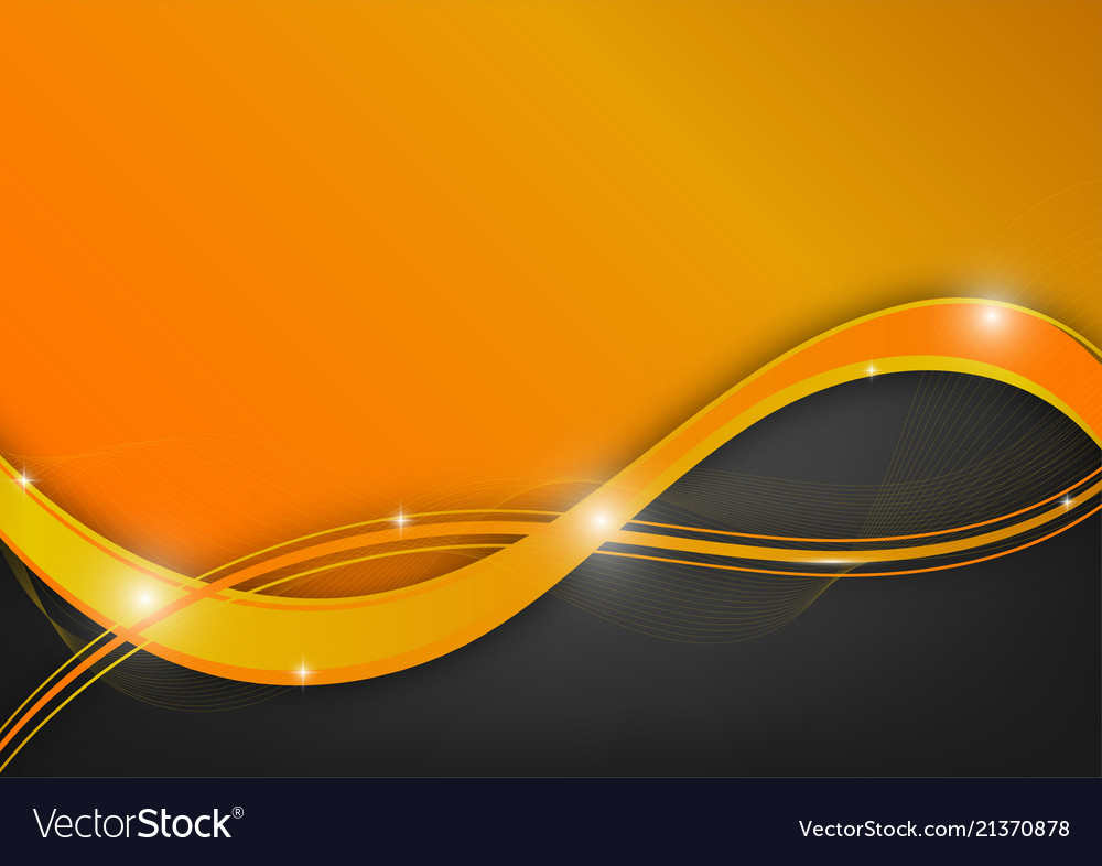 Orange And Black Wave Abstract Background With Vector Image