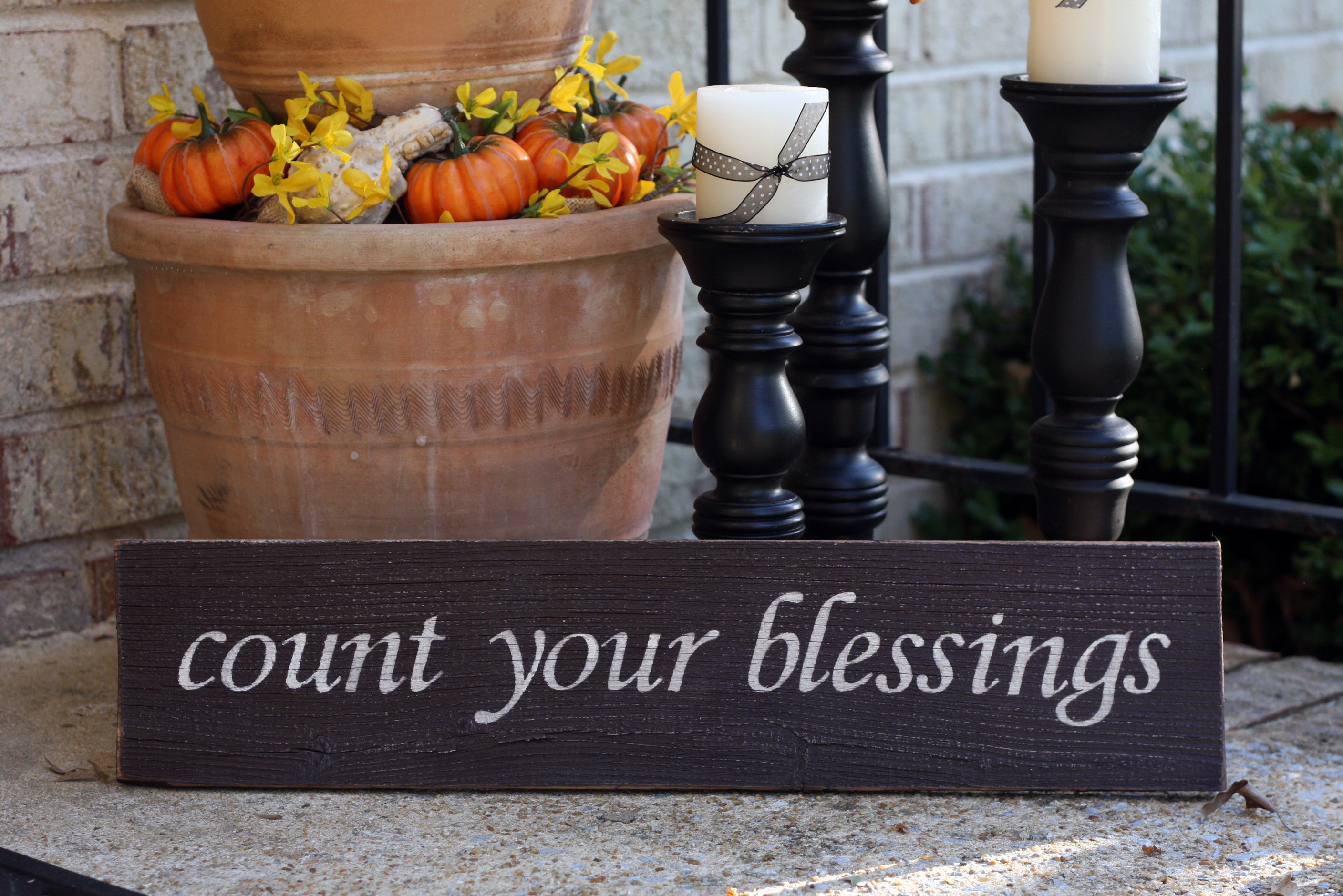 Count Your Blessings Painted Wood Sign Signs by Andrea