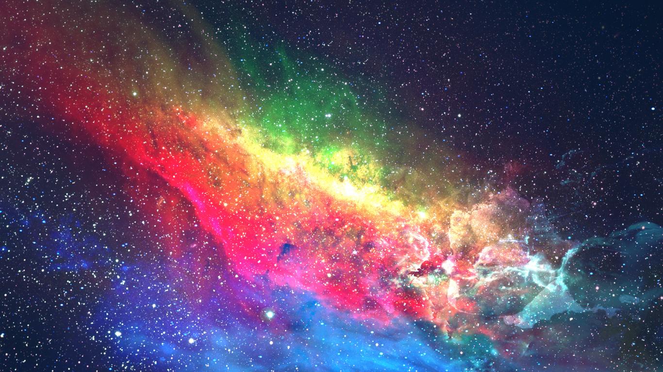 Wallpaper Colorful Galaxy Space Digital Art