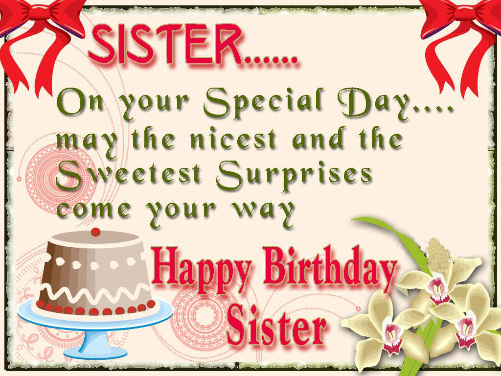 Happy BirtHDay Sister Image Sms With Wallpaper