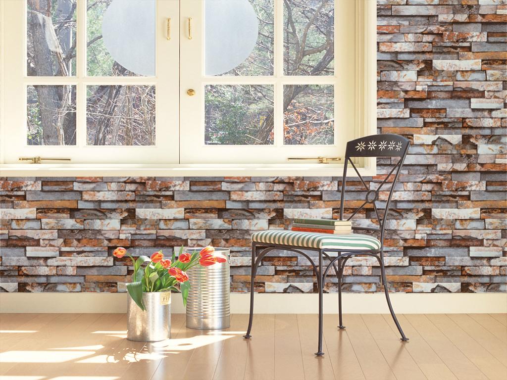3d Real Look Realistic Natural Rusty Grey Brick Stone Wallpaper