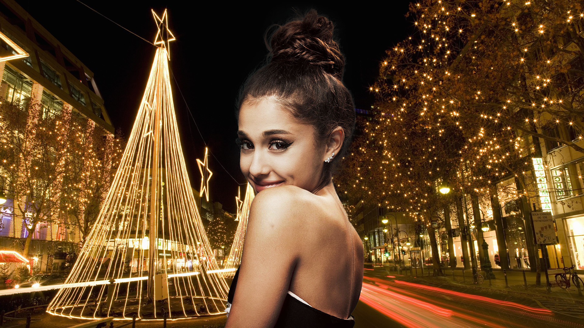 Ariana Grande Sing Concert Music Android Wallpaper Christmas In