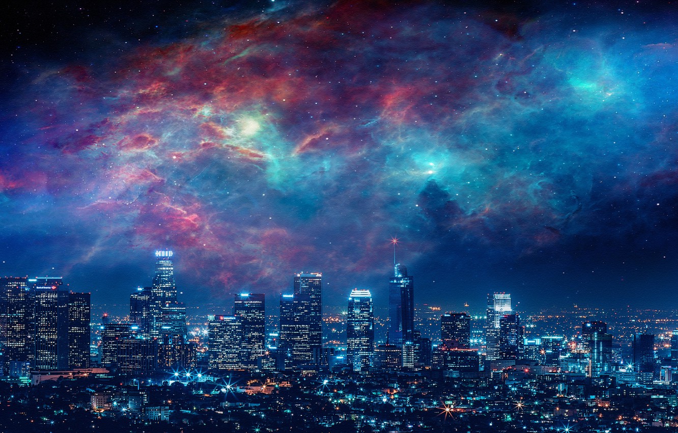 Wallpaper City Sky Beautiful Stars Space Art Galaxies