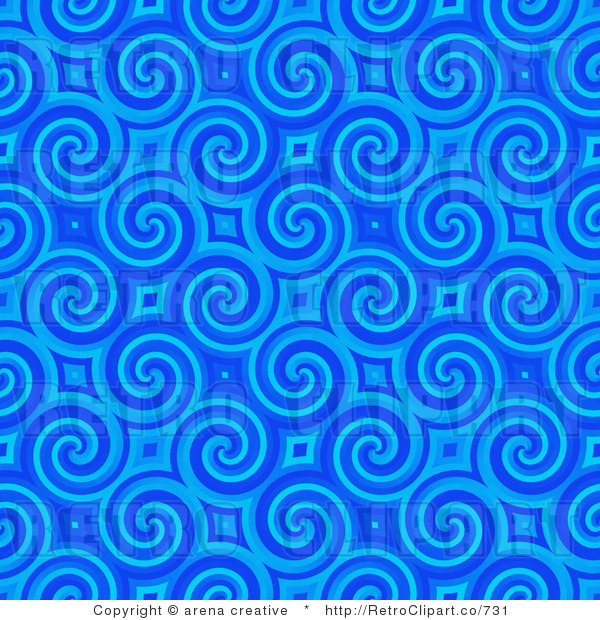 Royalty Retro Blue Spiral Background Pattern By Arena Creative