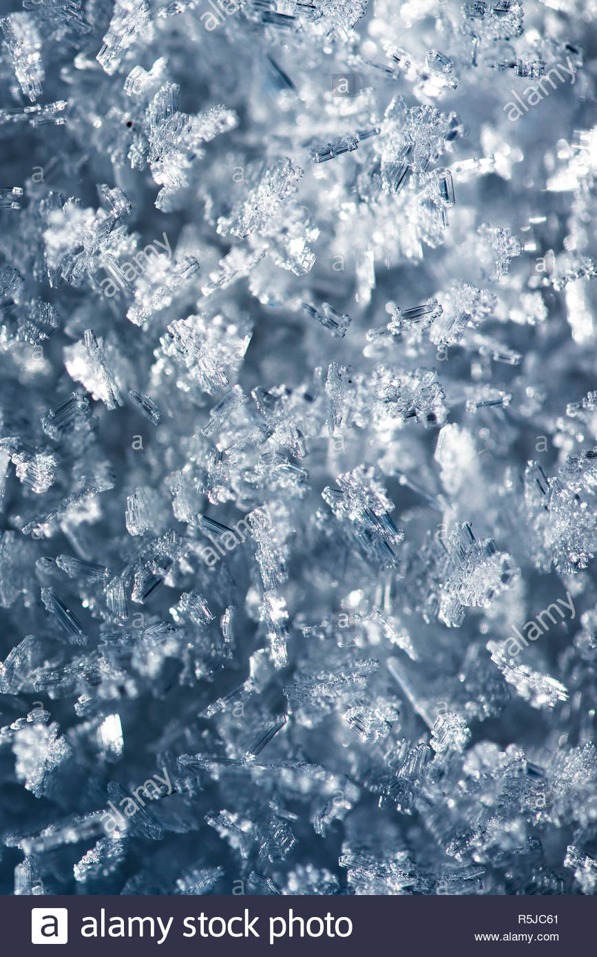 Macro Look Of Snowflakes Snow Crystals Vertical Abstract Winter