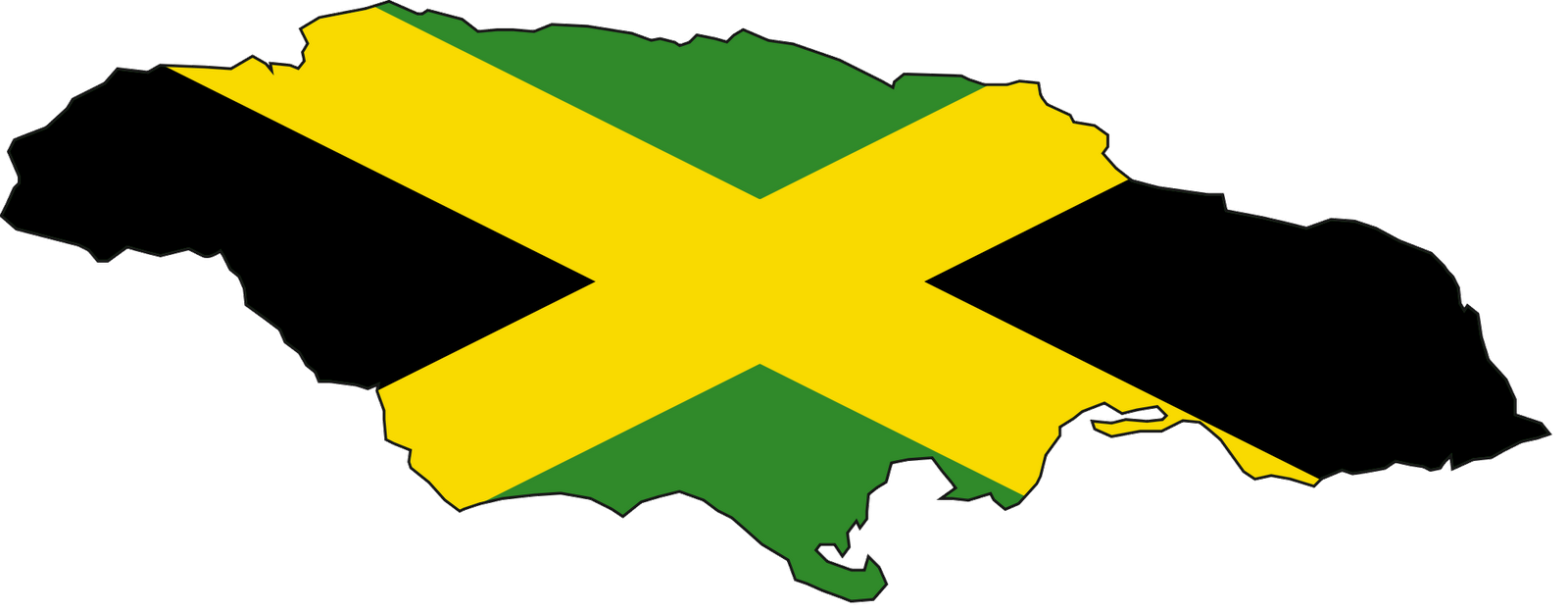Map Of Jamaican Country With Flag Jamaica