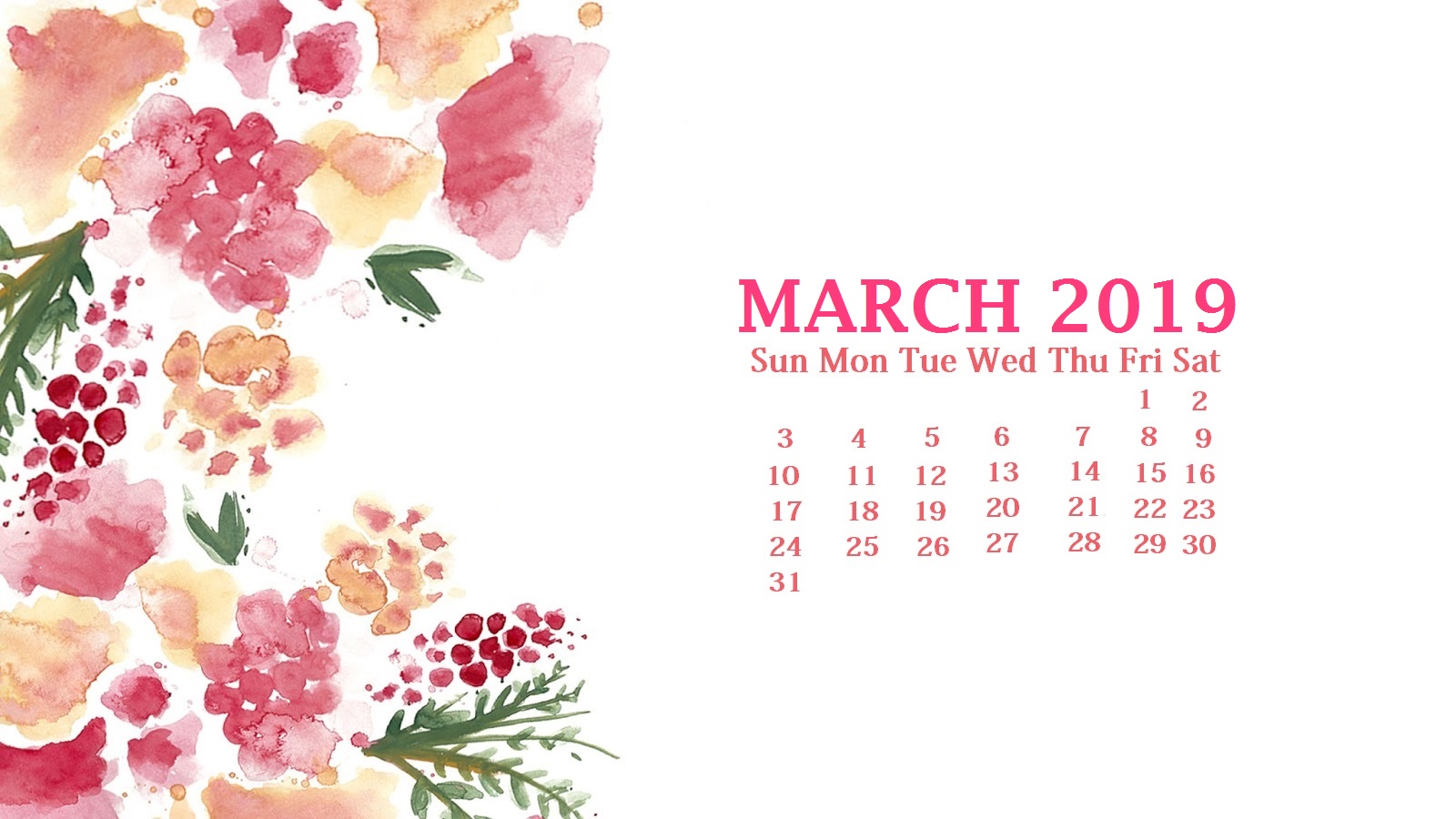 Free Download March 2019 Desktop Wallpaper Calendar Latest Calendar 