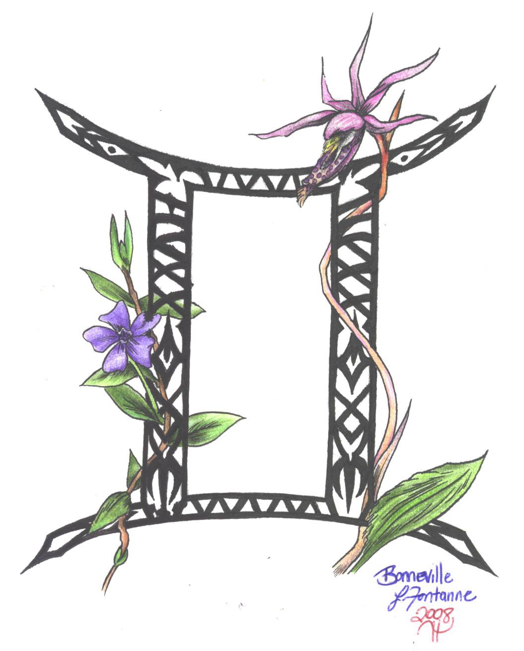 Zodiac Flower Design Gemini By D Angeline