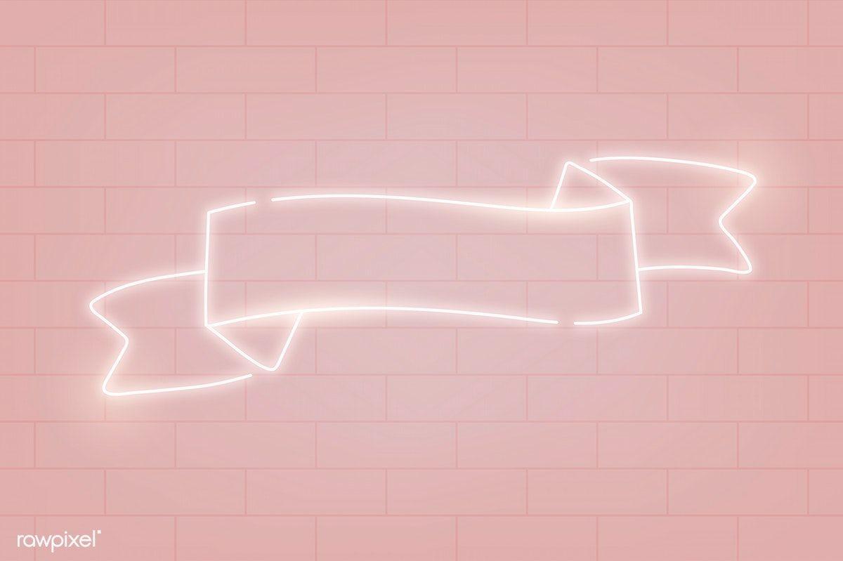 Neon Banner On A Pink Background Vector Image By Rawpixel
