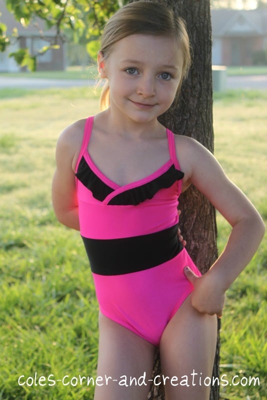 black little girl in bathing suit