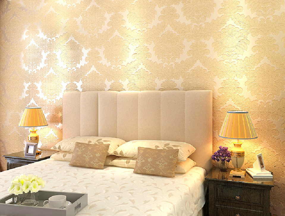 Free download Imitation suede wallpaper for European style bedroom New