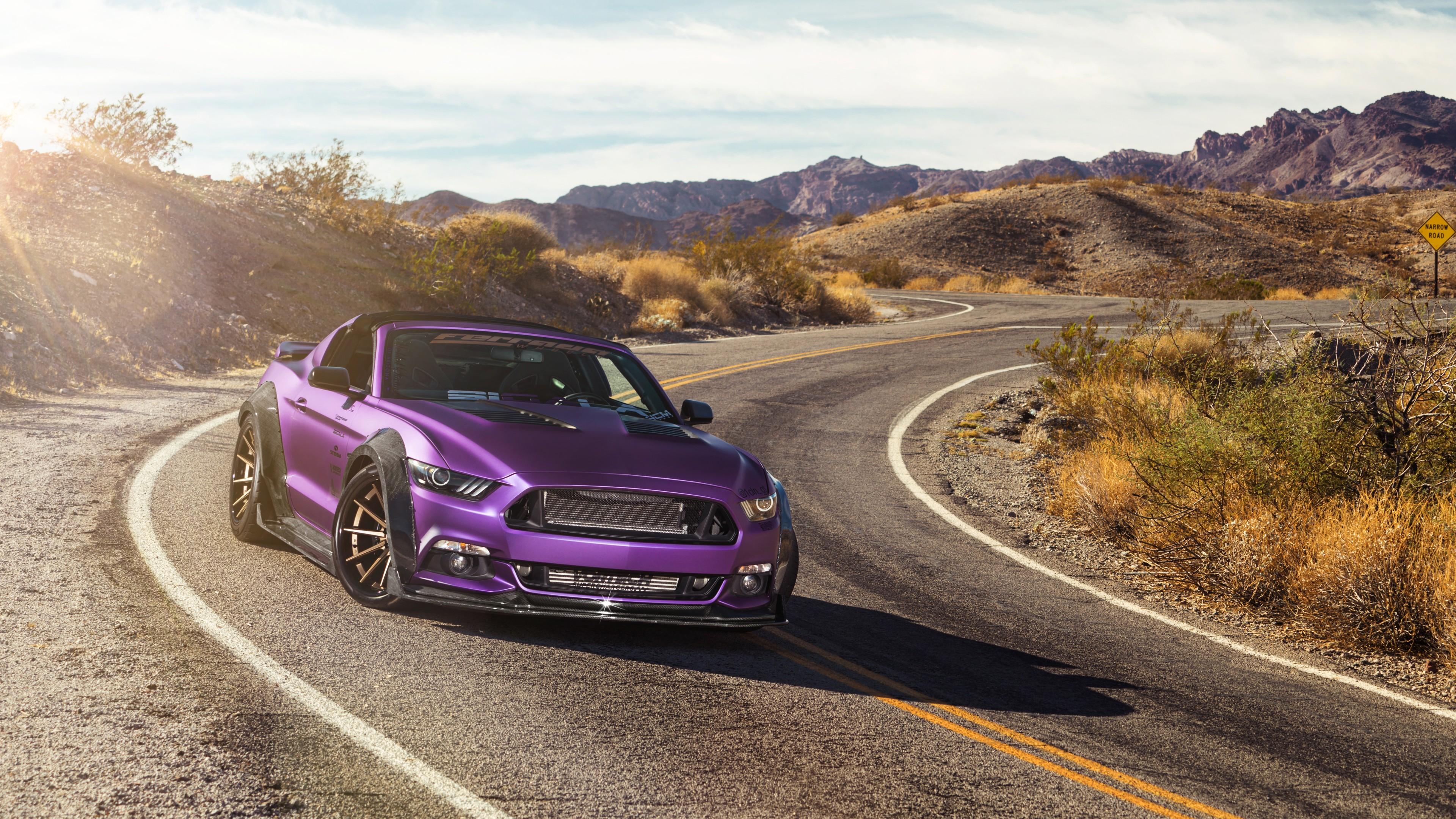 Purple Ford Mustang Gt Ferrada Wheels 5k Wallpaper HD Car