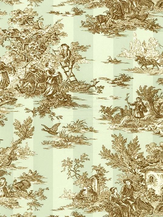 Wallpaper French Countryside Pastoral Toile By Wallpaperyourworld
