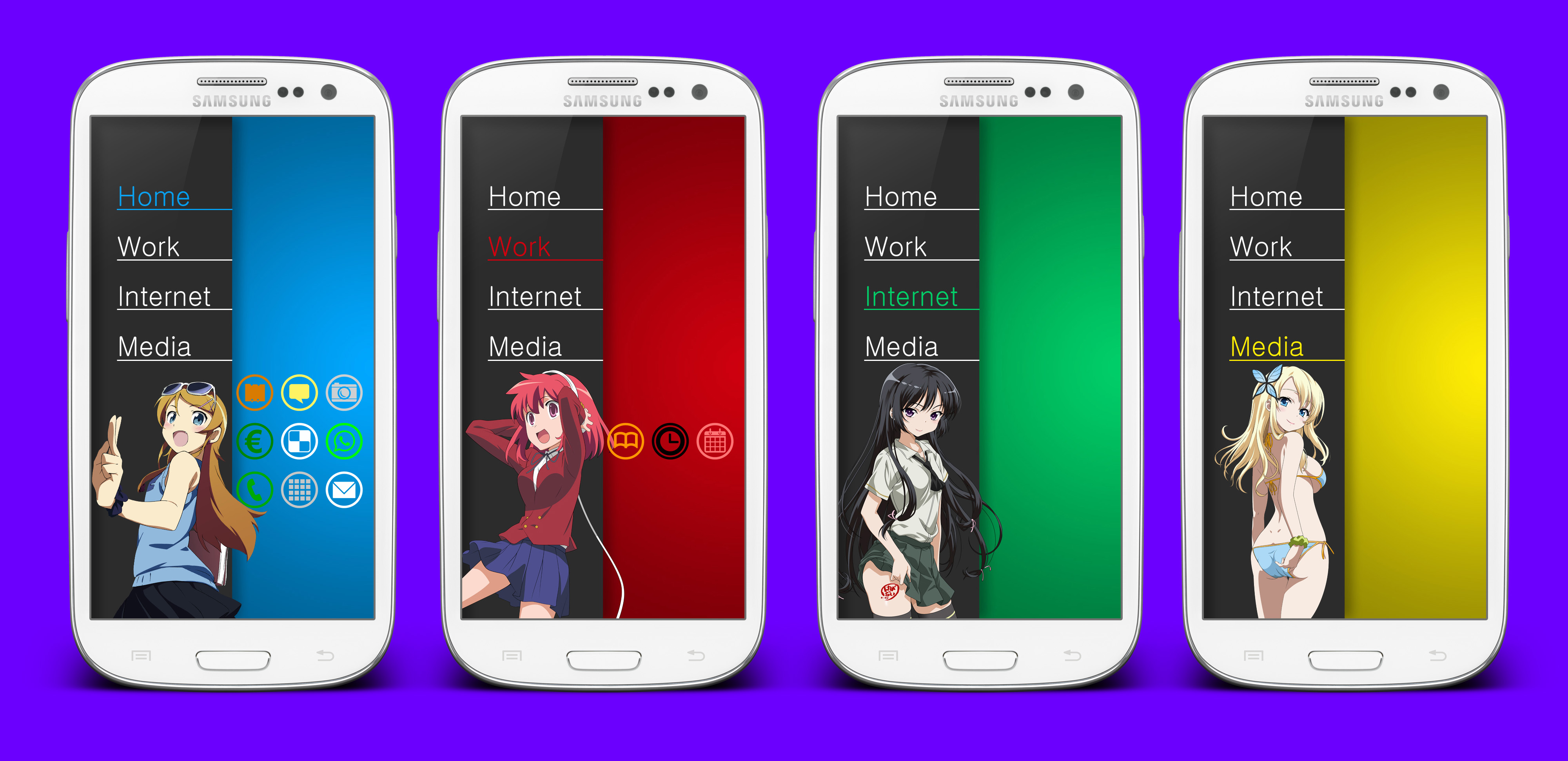 Samsung Galaxy S3 Anime Homescreens by thomasxh