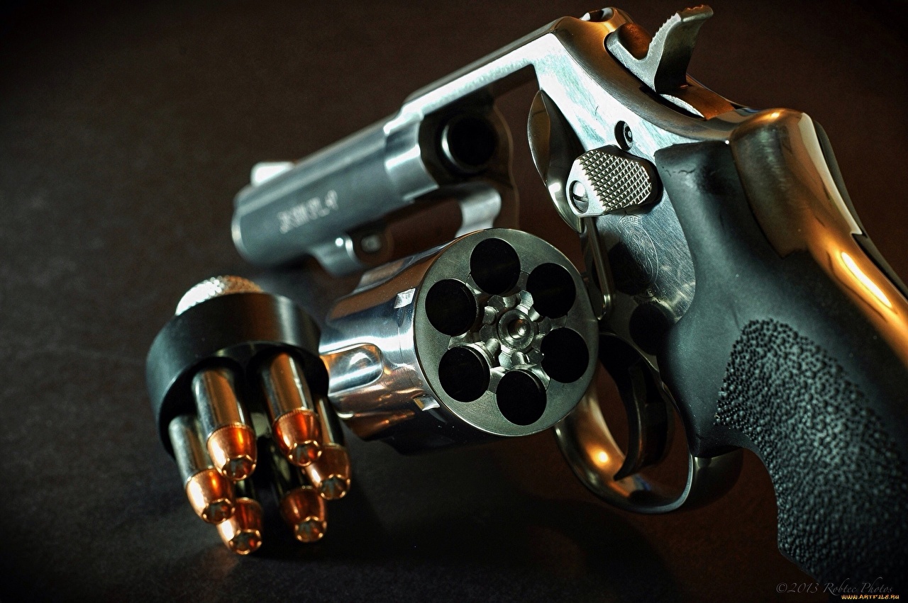 Wallpaper Pistol Revolver Bullets Army