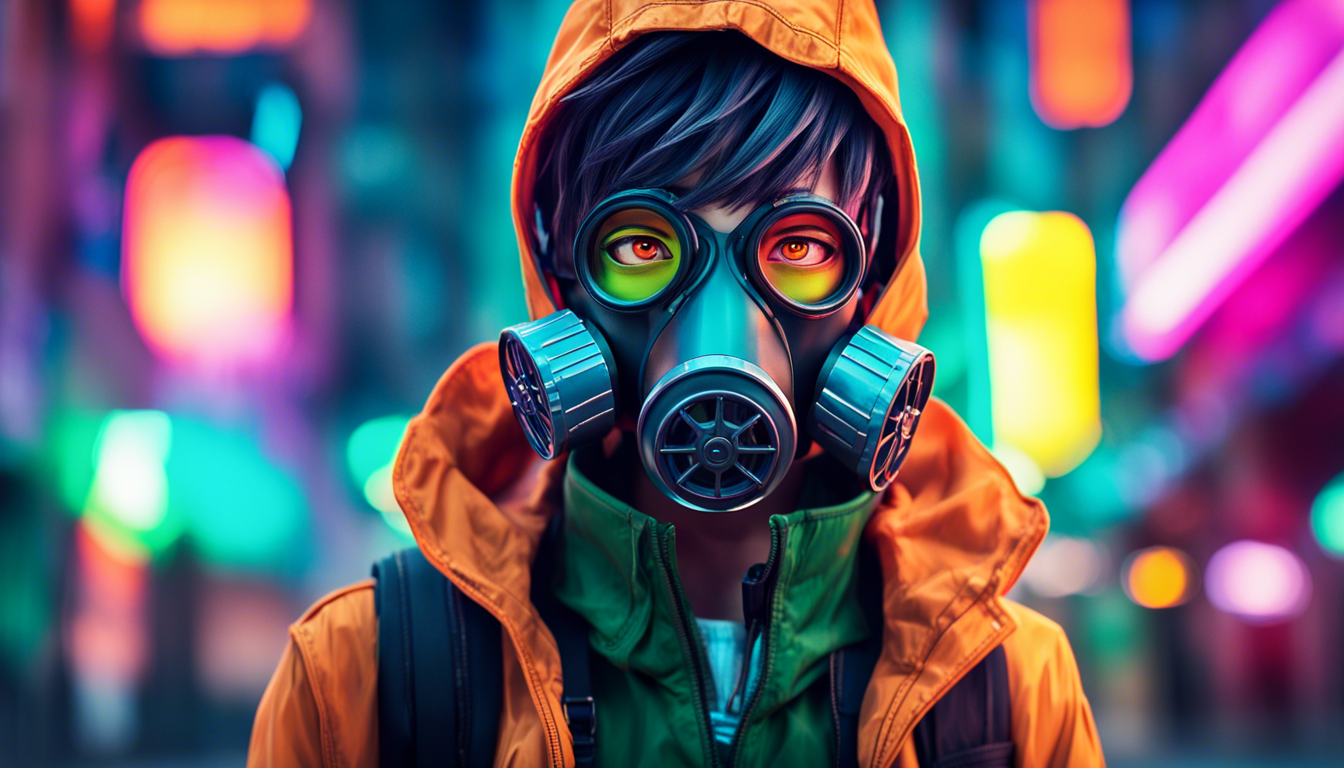 Anime Boy With Gas Mask Wallpaper