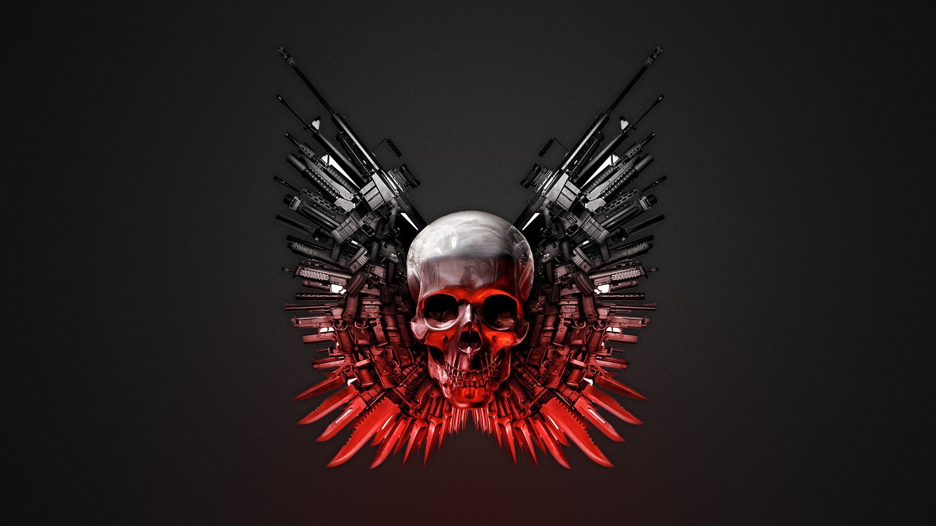 Abstract Skulls Wallpaper Weapons The