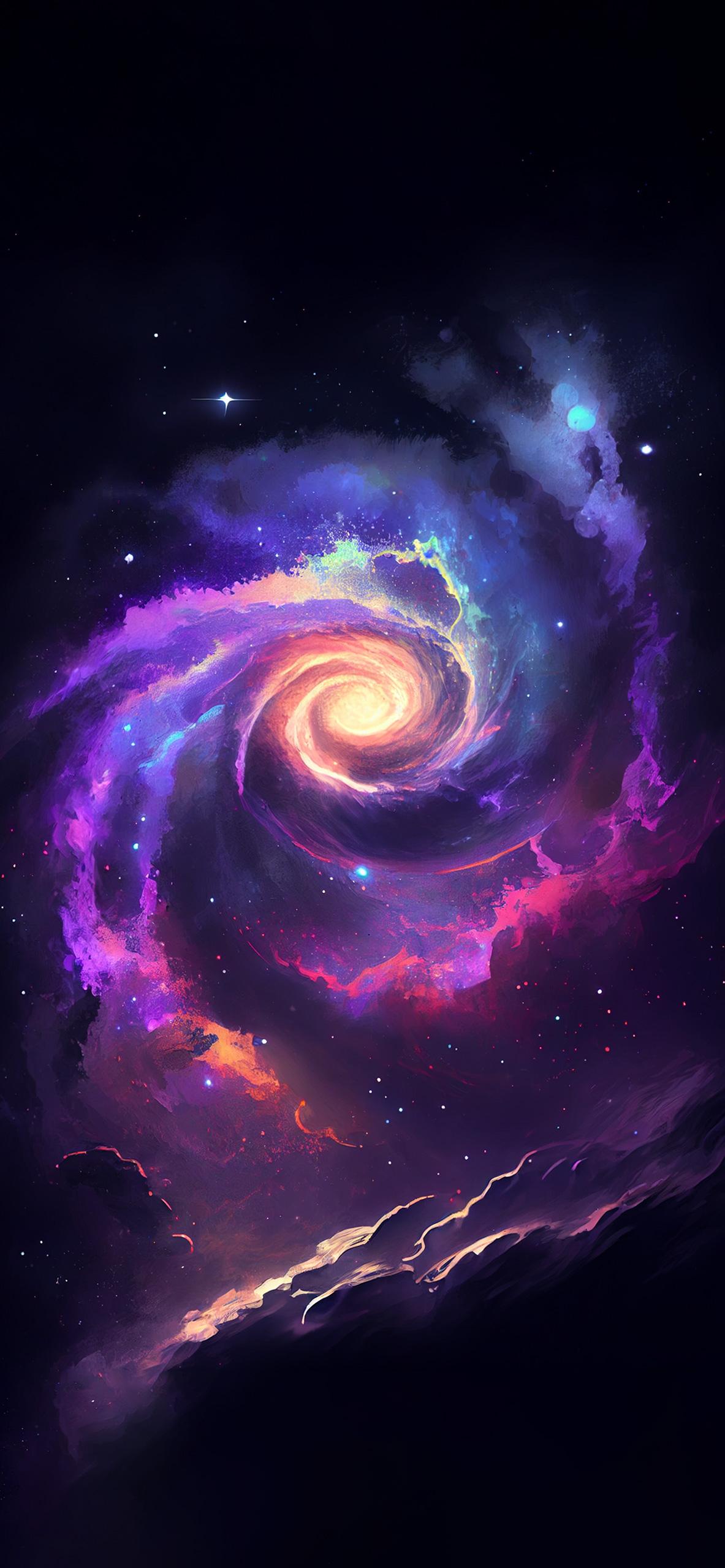 Spiral Galaxy Art Wallpaper Aesthetic Space iPhone