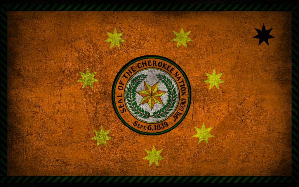 Cherokee Grunge Flag By Elthalen