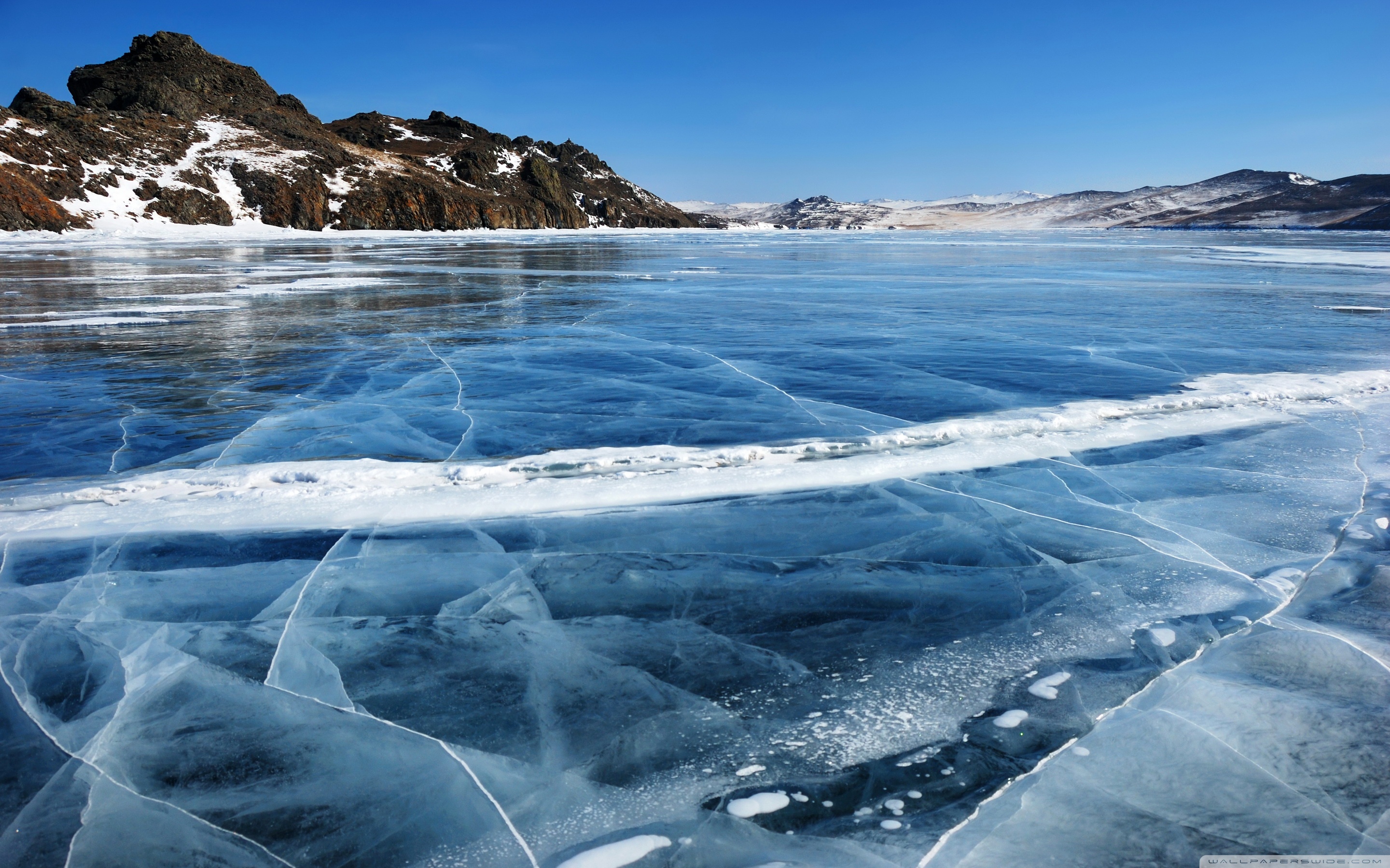 Baikal Lake Frozen Winter Russia Scenery Ultra HD Desktop