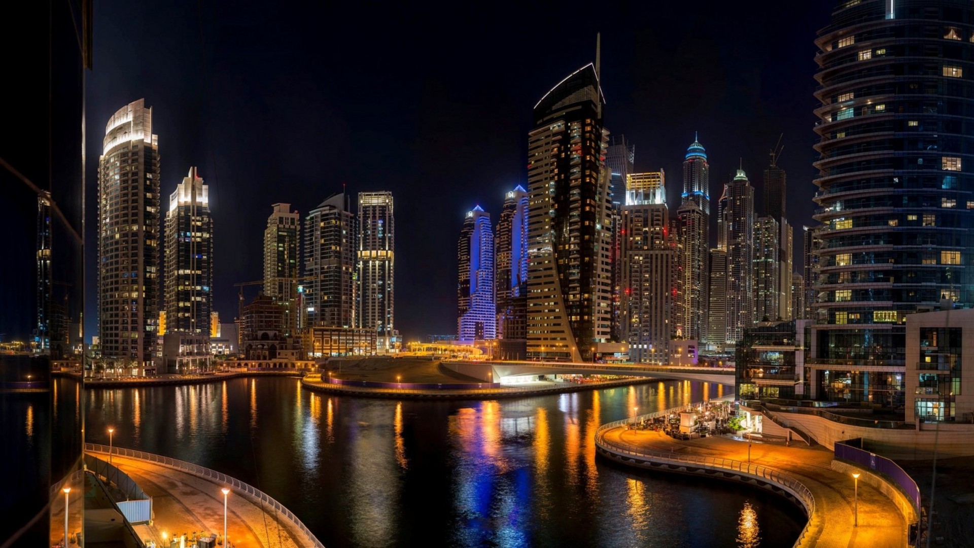 Abu Dhabi Cityscape At Night HD Desktop Backgr Wallpaper