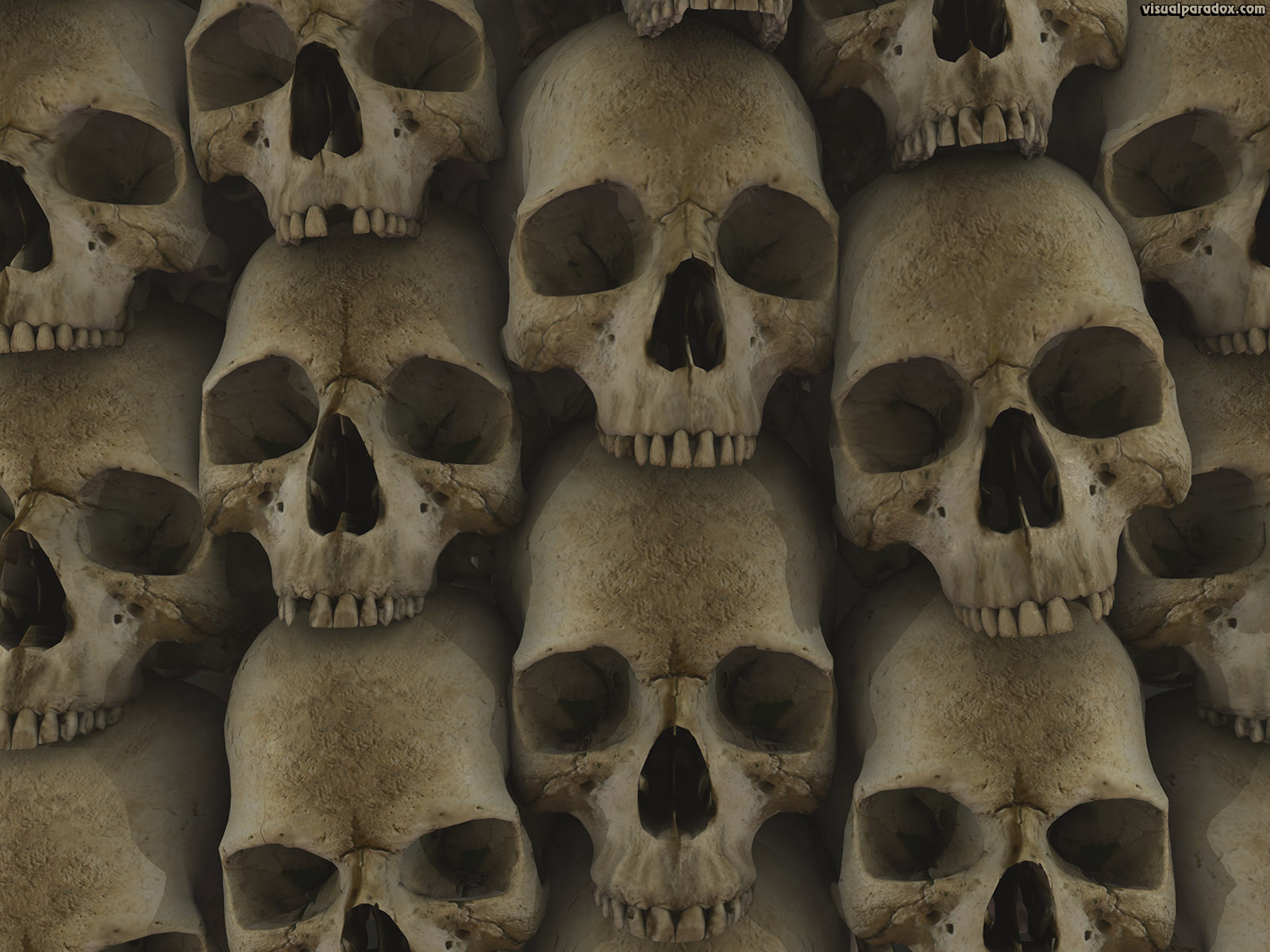 Stack Les Catabes Crypt Gothic Skulls Bones 3d Wallpaper