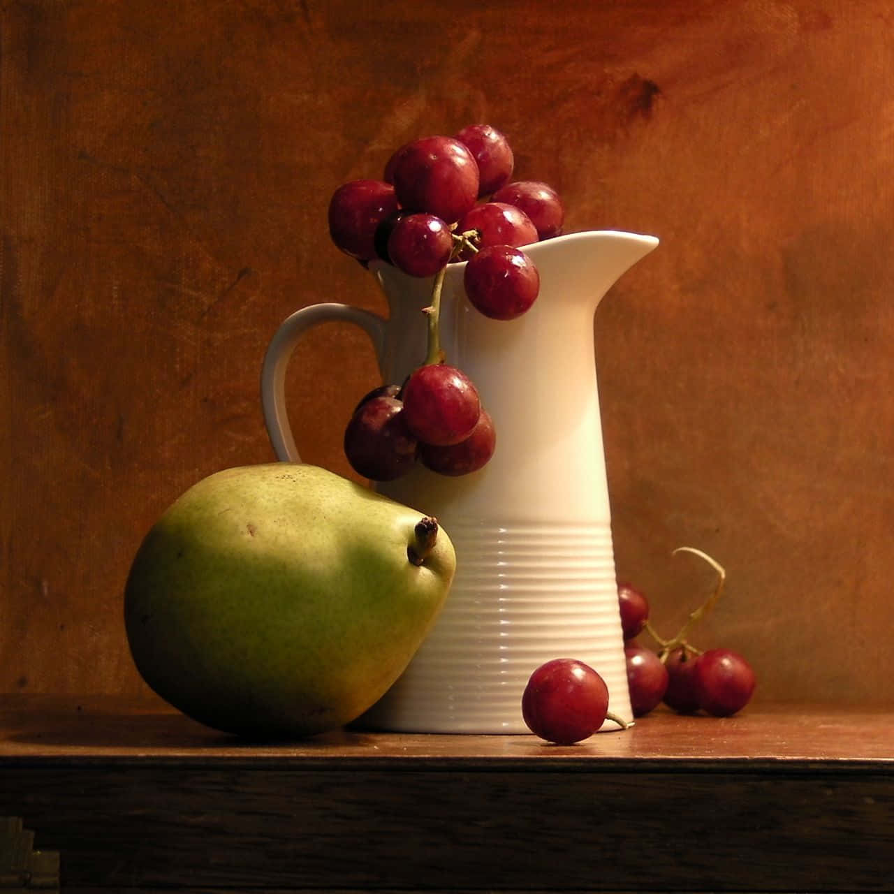 Pear And Cherry Still Life Picture Wallpaper